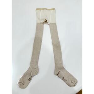 Bonpoint - Girls Cream Sparkle Tights 3-4 T